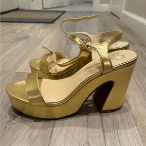 Gold Jessica Simpson platform heels size 8.5